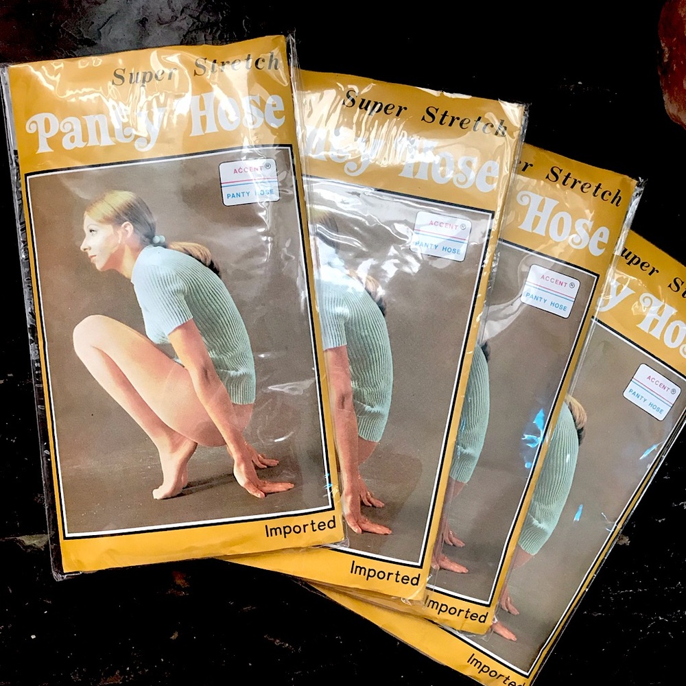 Vintage Super Stretch Panty Hose 4 Pkg NOS